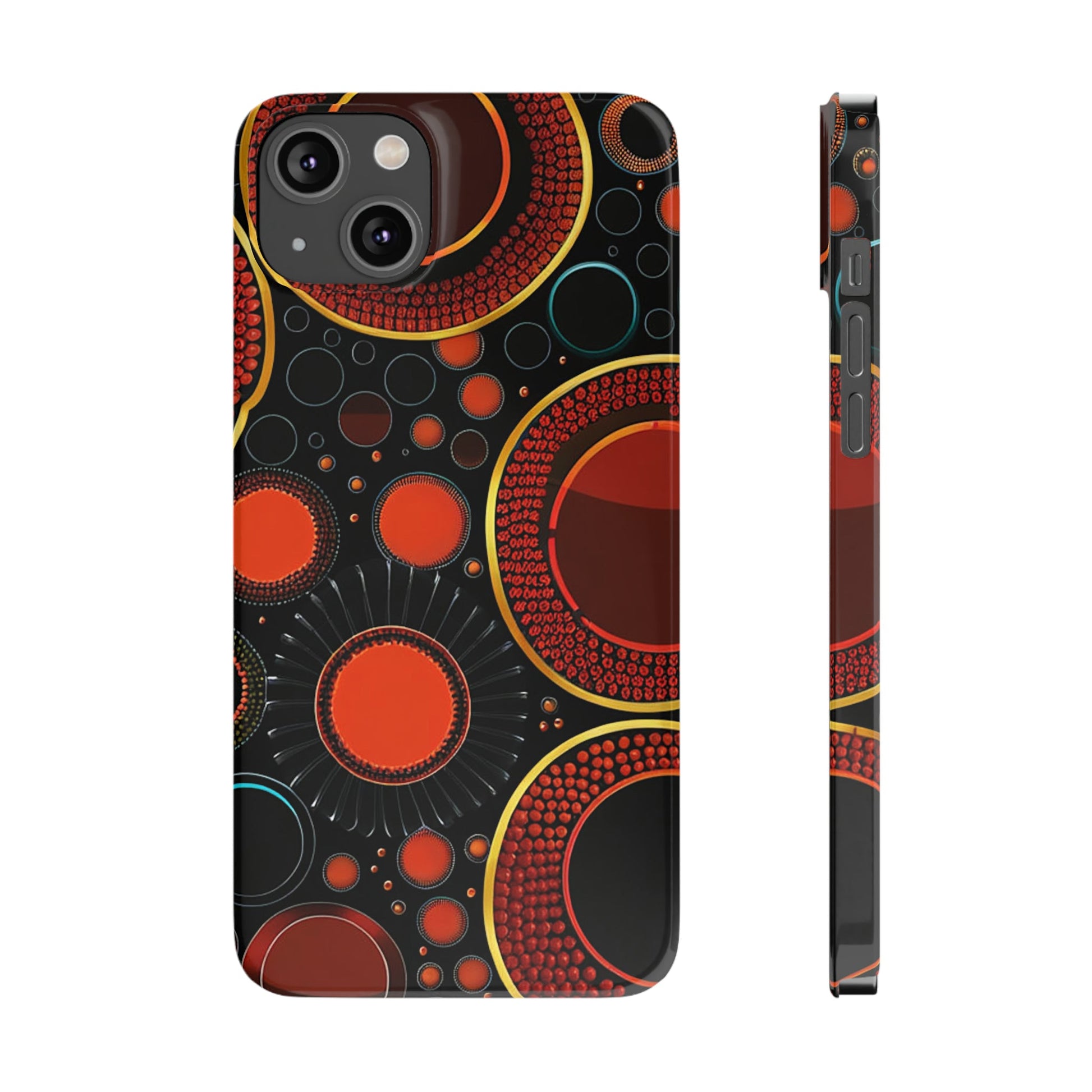 Red Bubble Pattern Slim Phone Case - Colorwink