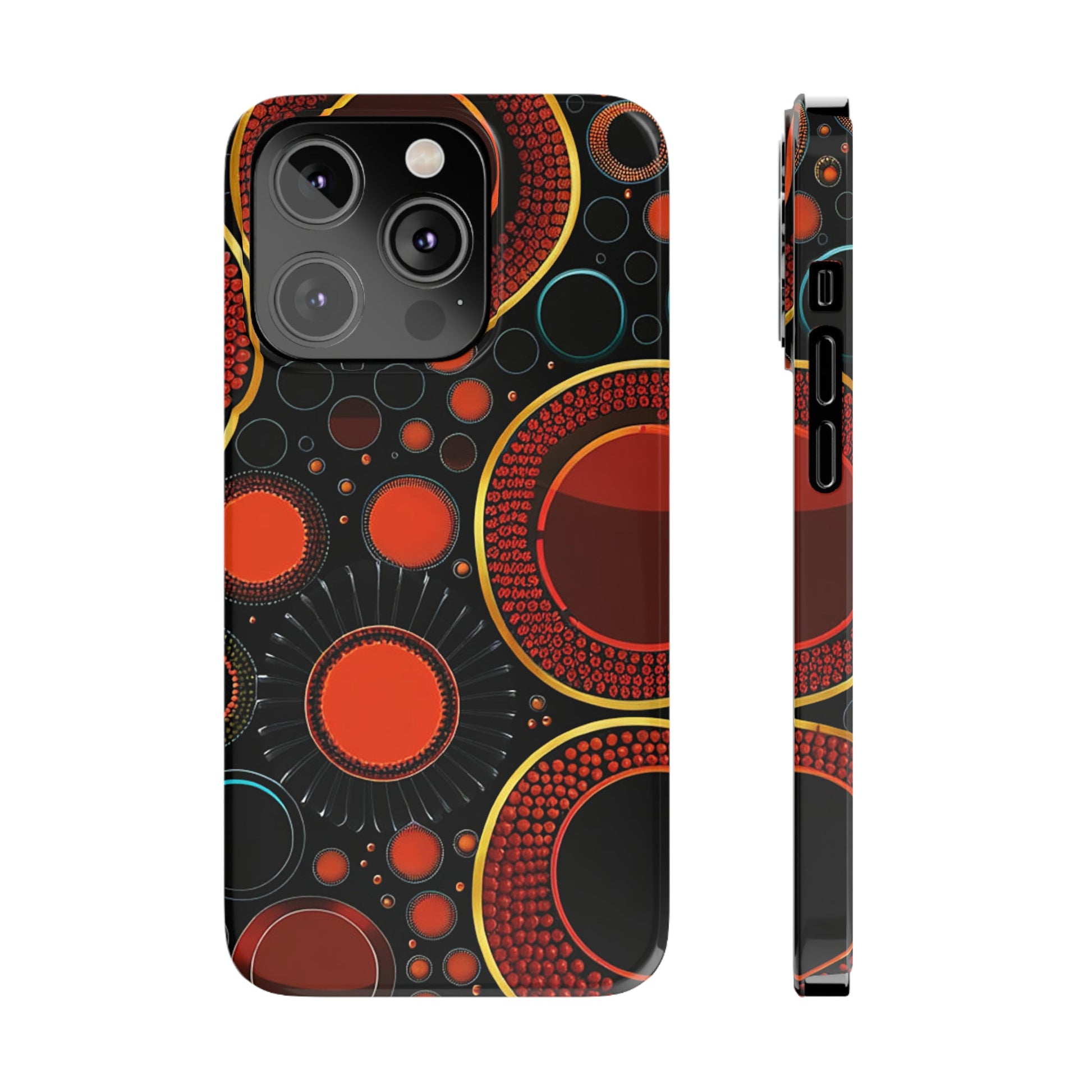 Red Bubble Pattern Slim Phone Case - Colorwink