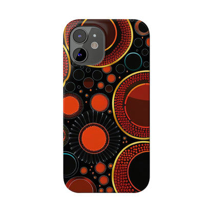 Red Bubble Pattern Slim Phone Case - Colorwink