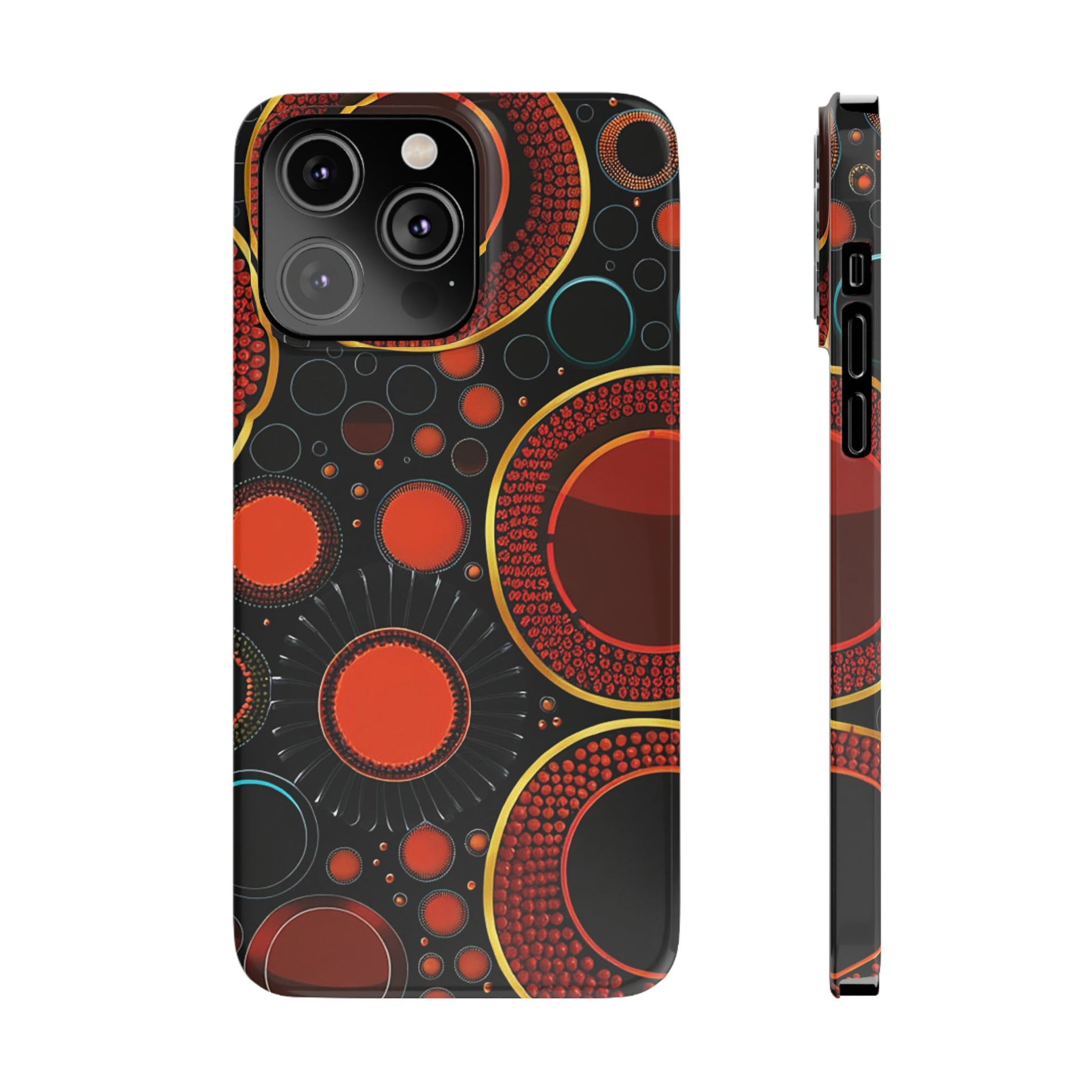 Red Bubble Pattern Slim Phone Case - Colorwink