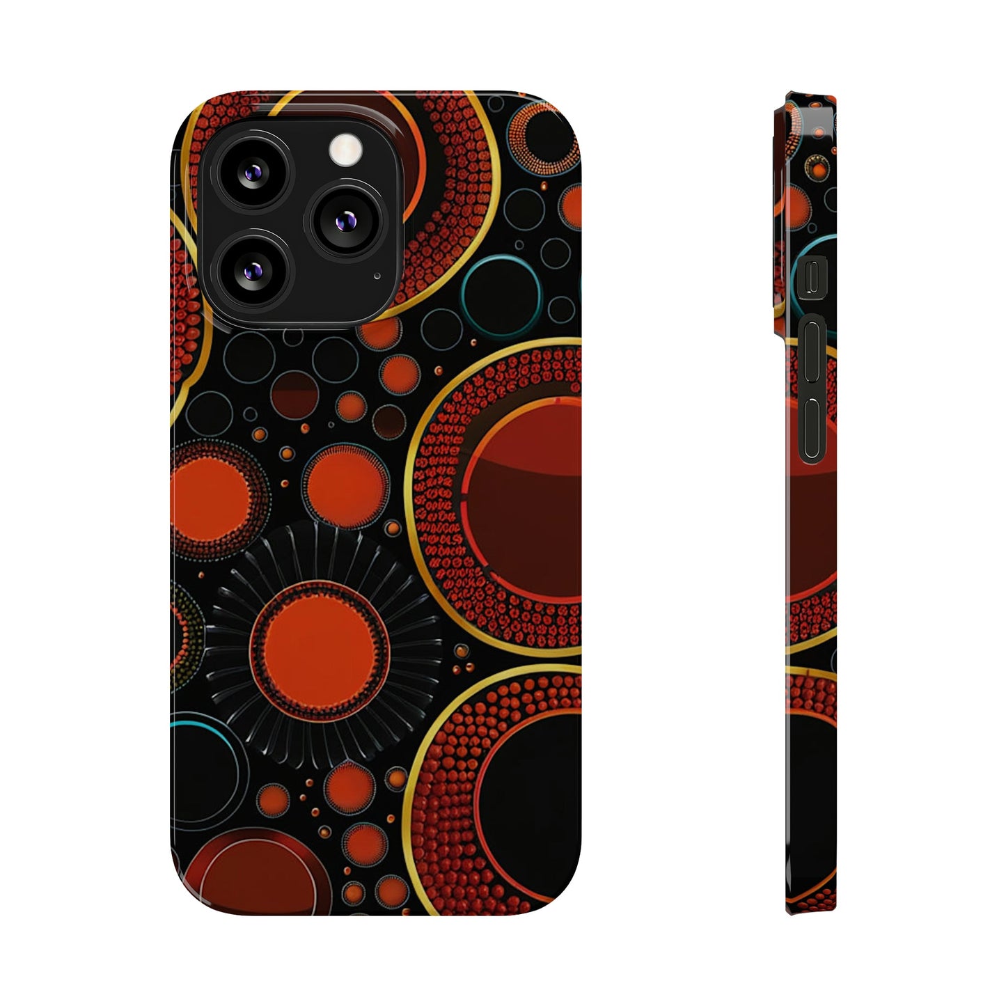 Red Bubble Pattern Slim Phone Case - Colorwink