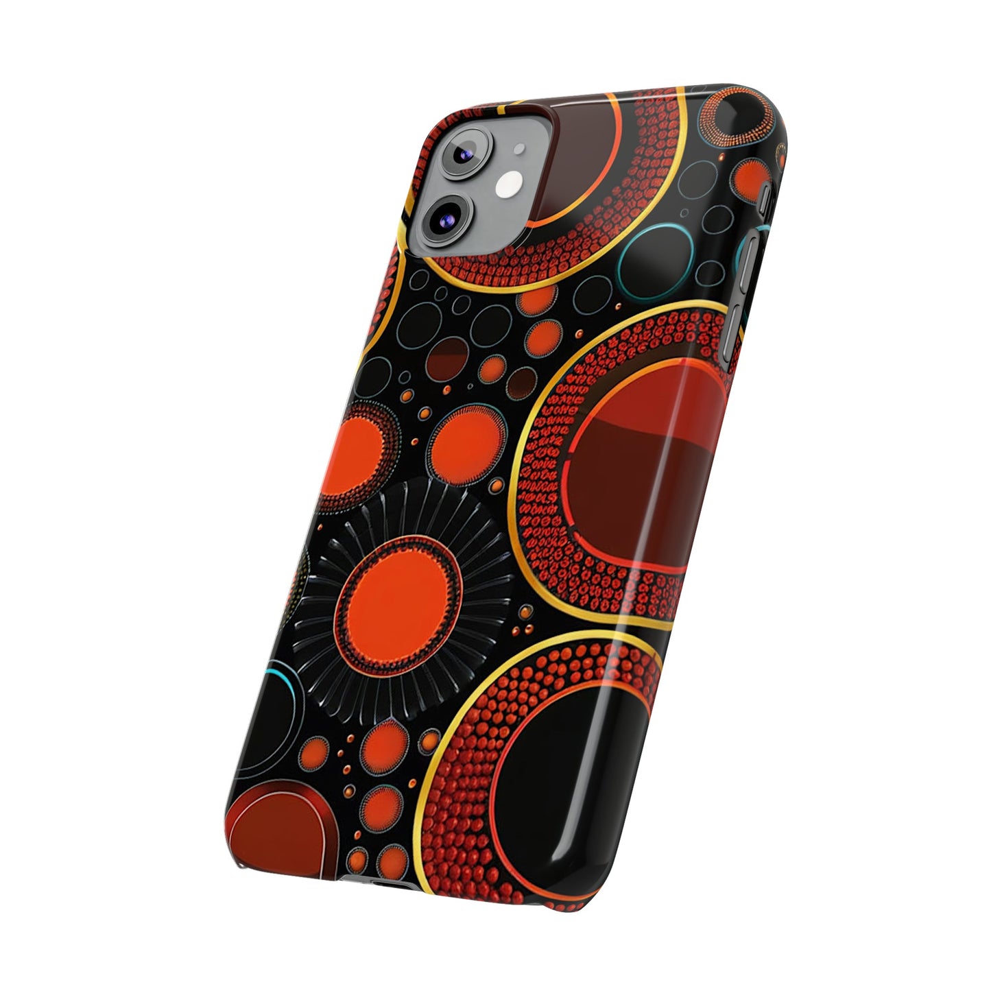 Red Bubble Pattern Slim Phone Case - Colorwink