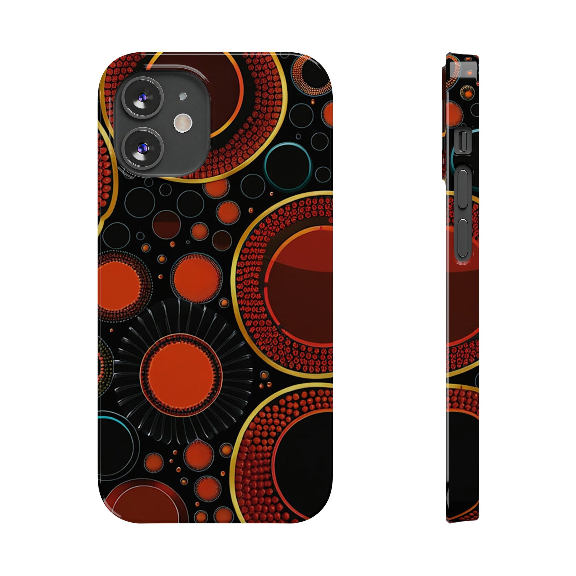 Red Bubble Pattern Slim Phone Case - Colorwink