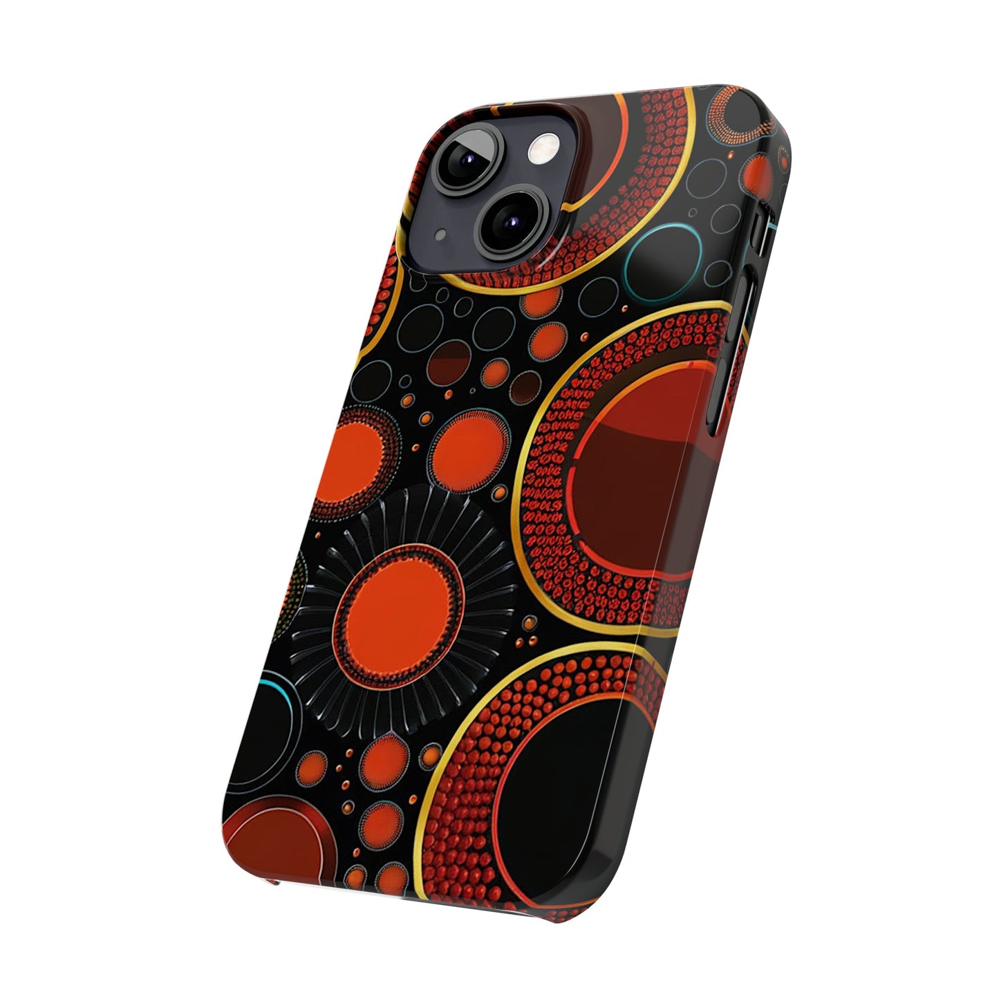 Red Bubble Pattern Slim Phone Case - Colorwink