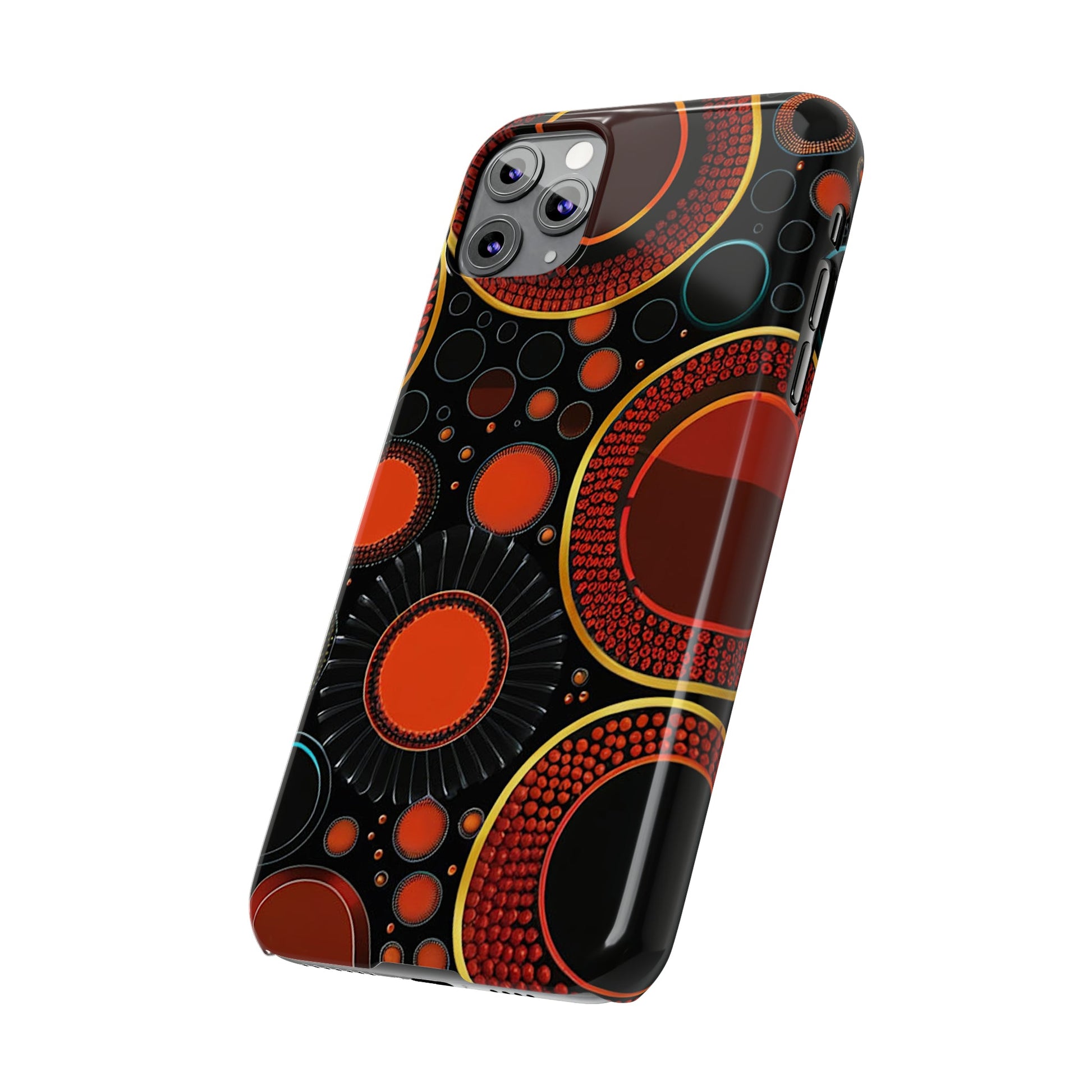 Red Bubble Pattern Slim Phone Case - Colorwink