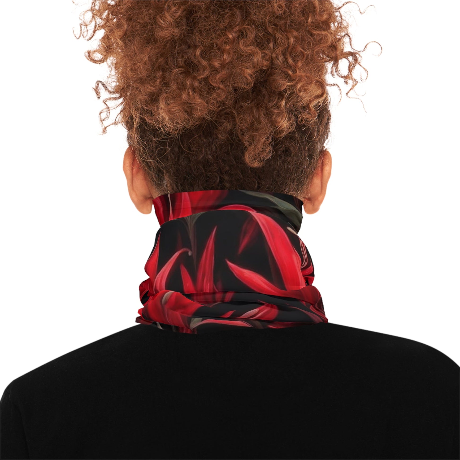 Red Floral Art Neck Gaiter - Colorwink