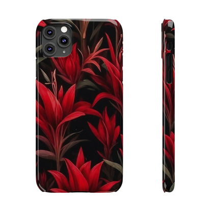 Red Flower Pattern Slim Phone Case - Colorwink