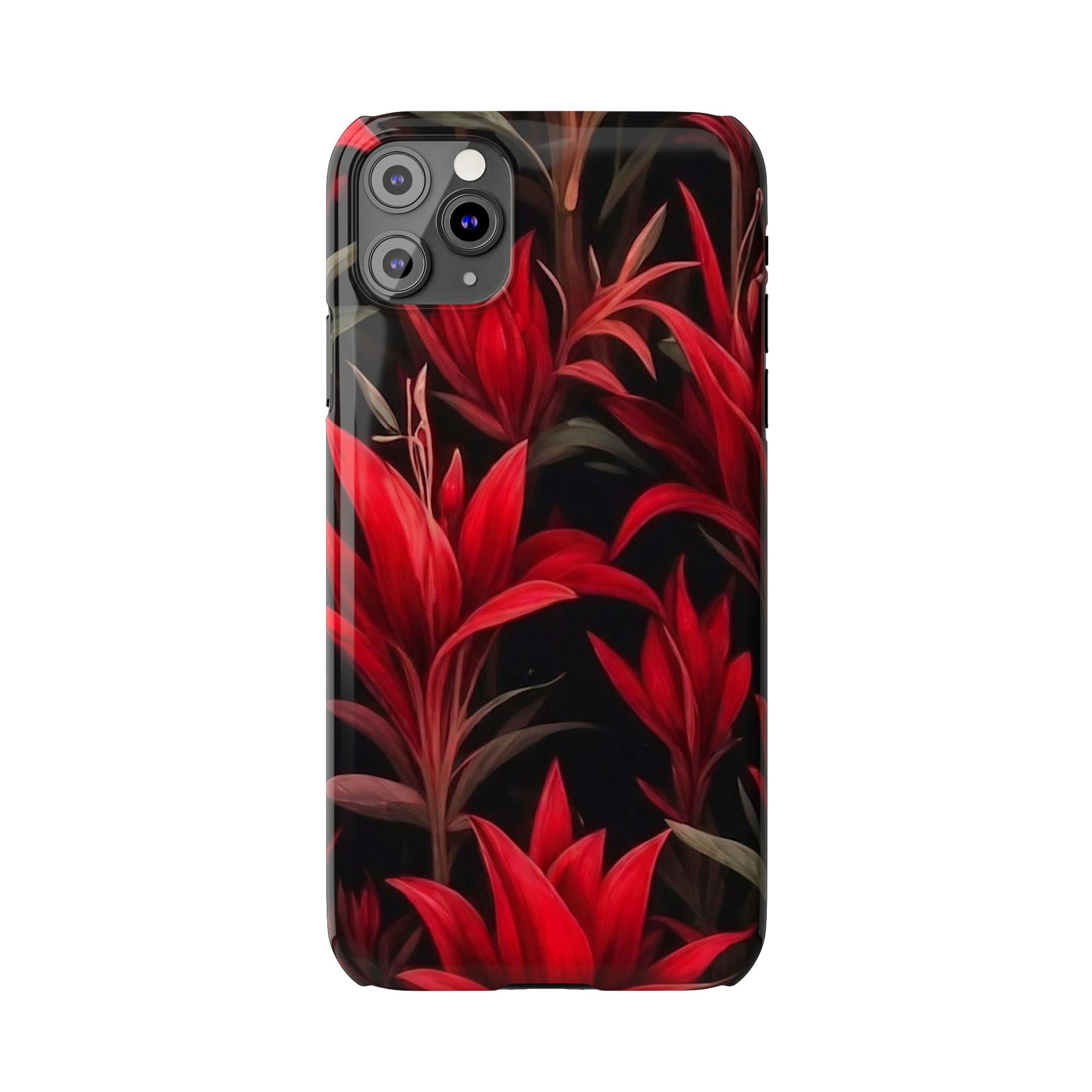 Red Flower Pattern Slim Phone Case - Colorwink