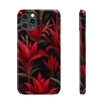 Red Flower Pattern Slim Phone Case - Colorwink