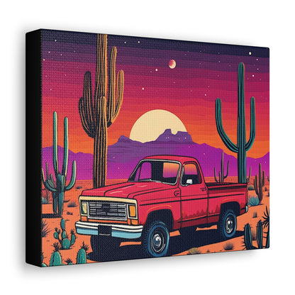 Red Truck Art Canvas - Colorwink