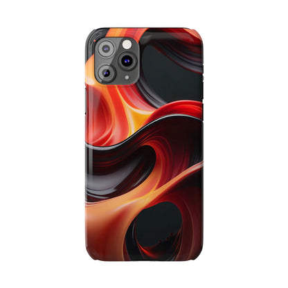 Red Waves Slim Phone Case - Colorwink