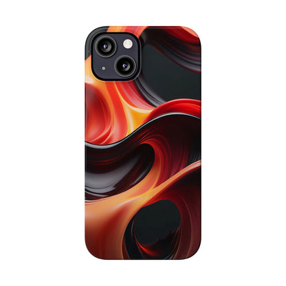 Red Waves Slim Phone Case - Colorwink