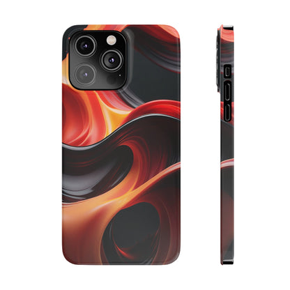 Red Waves Slim Phone Case - Colorwink