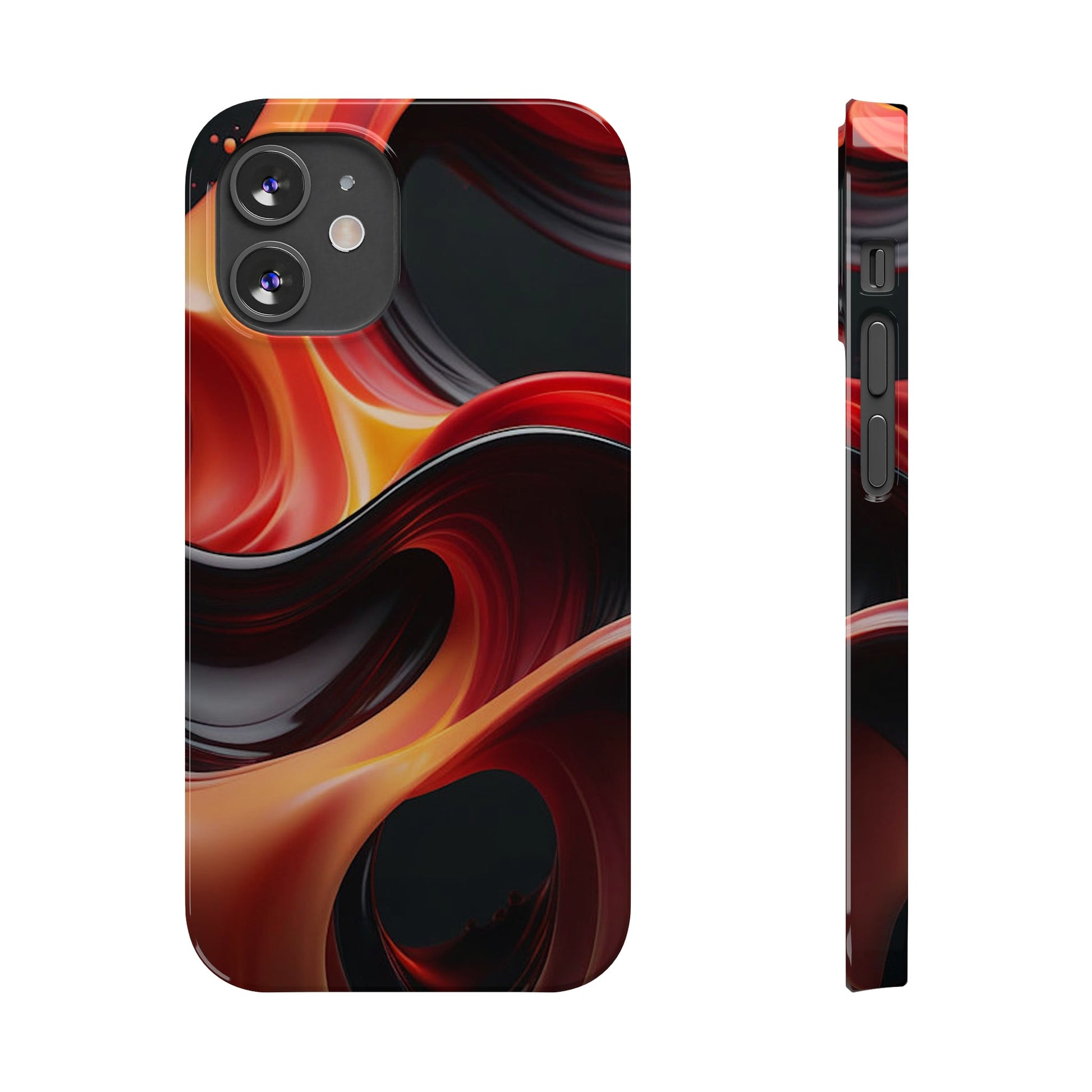 Red Waves Slim Phone Case - Colorwink