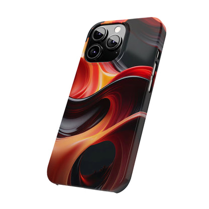 Red Waves Slim Phone Case - Colorwink