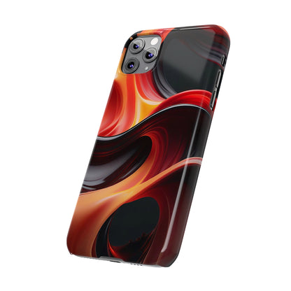 Red Waves Slim Phone Case - Colorwink