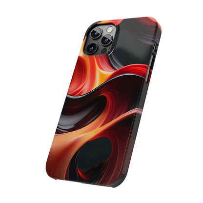 Red Waves Slim Phone Case - Colorwink