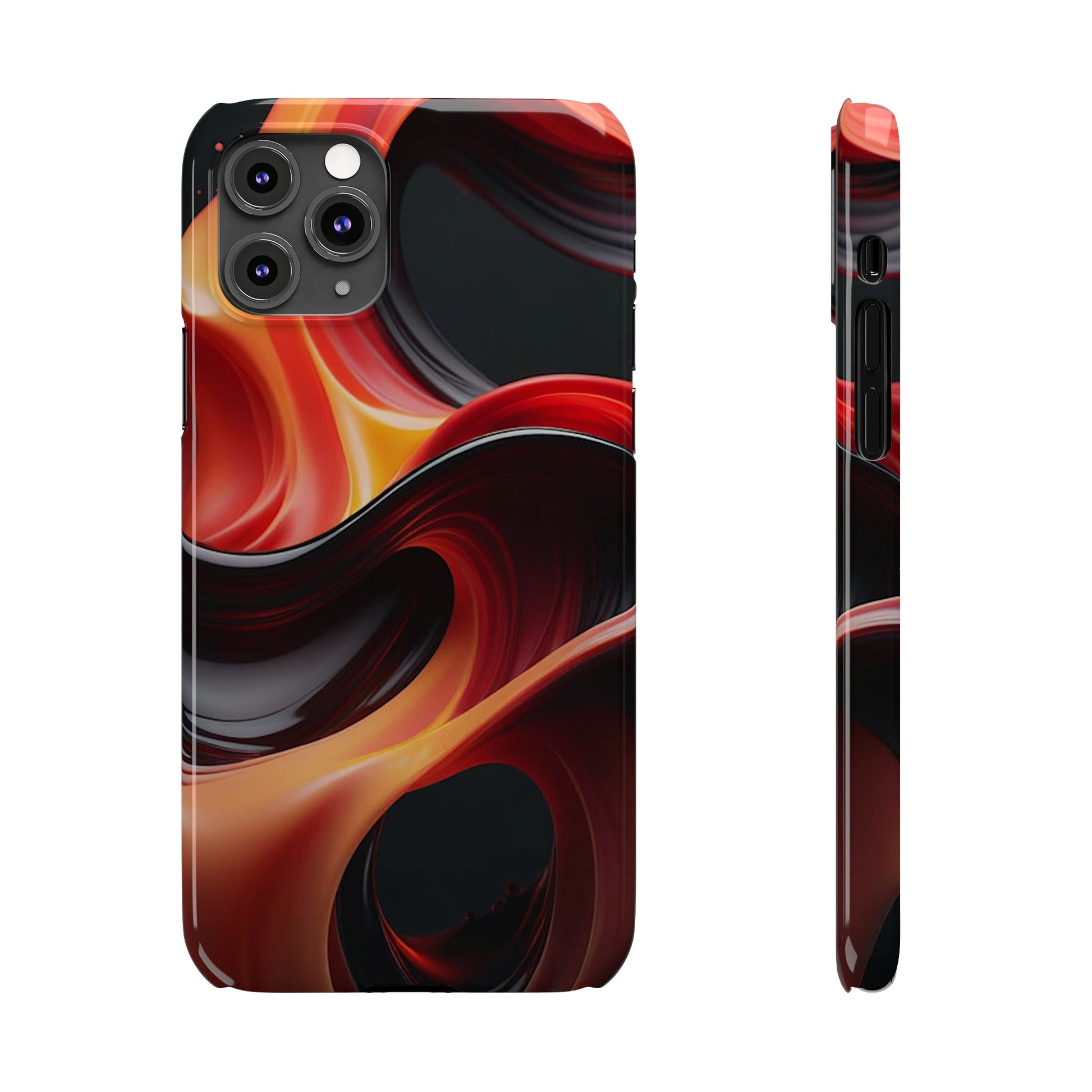 Red Waves Slim Phone Case - Colorwink