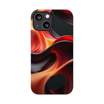 Red Waves Slim Phone Case - Colorwink