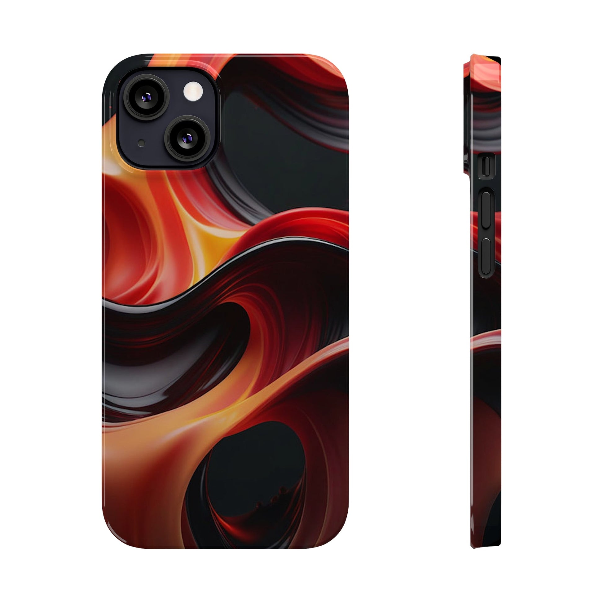 Red Waves Slim Phone Case - Colorwink