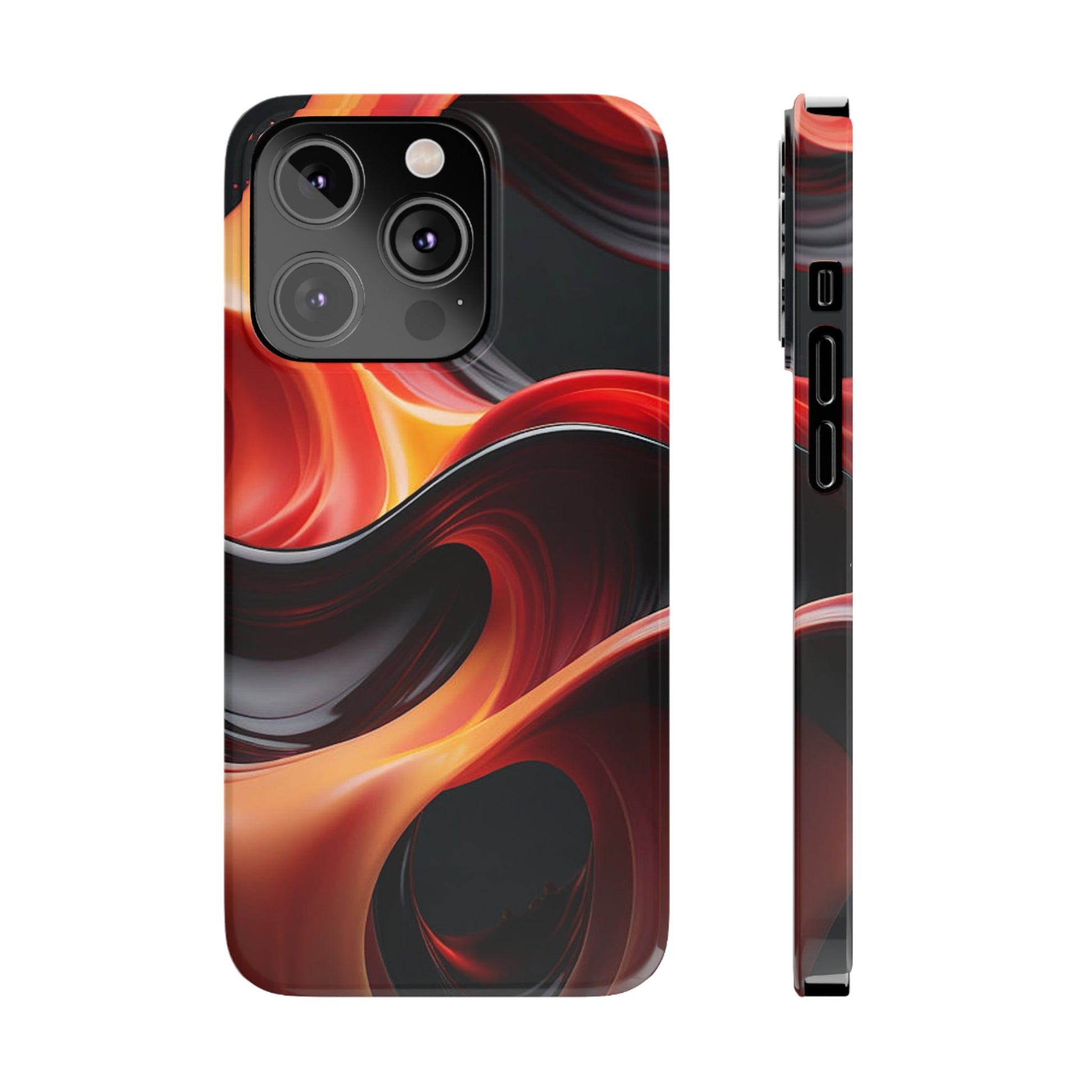 Red Waves Slim Phone Case - Colorwink