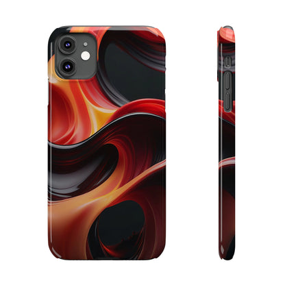 Red Waves Slim Phone Case - Colorwink