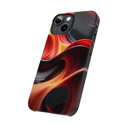 Red Waves Slim Phone Case - Colorwink