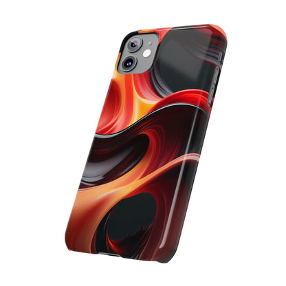 Red Waves Slim Phone Case - Colorwink