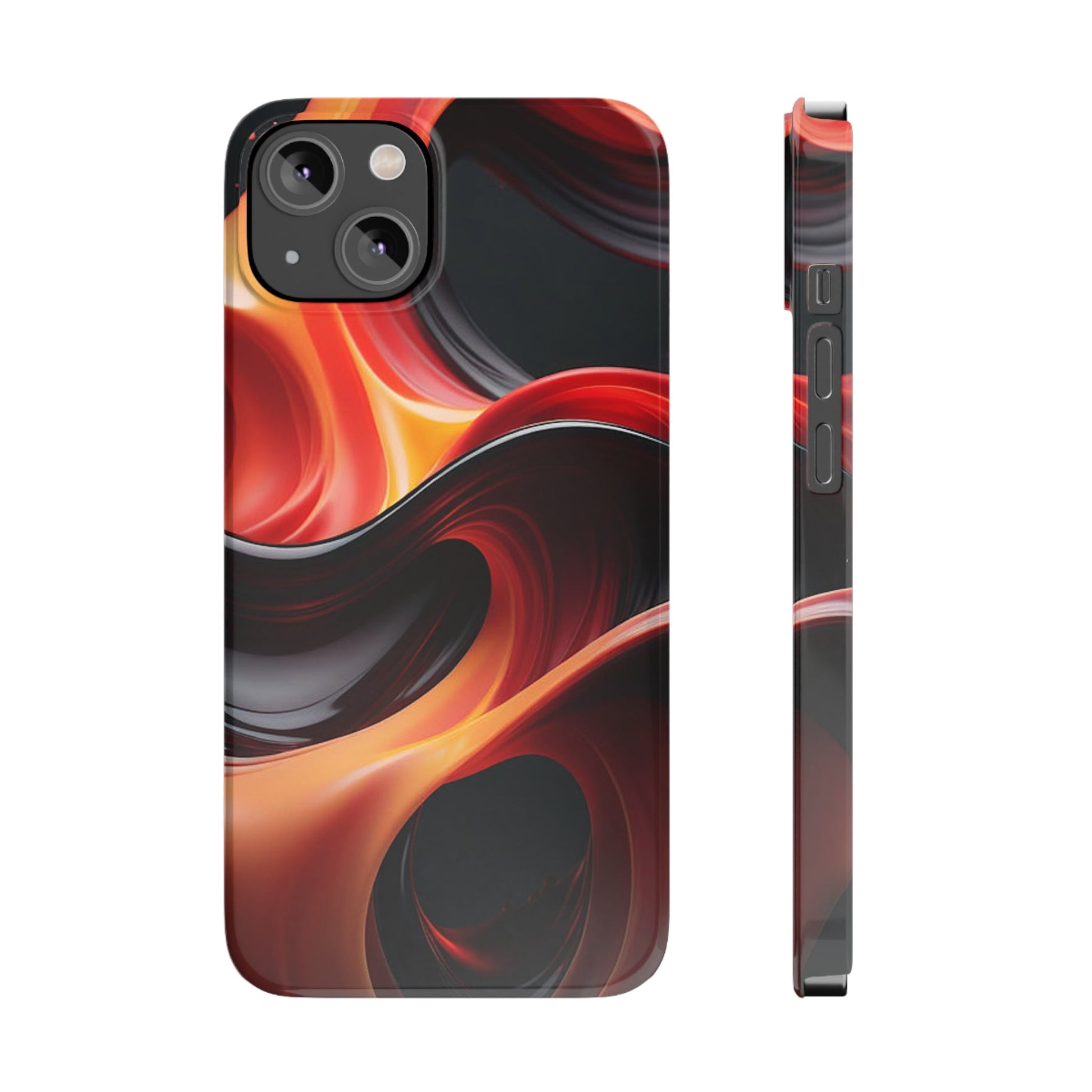 Red Waves Slim Phone Case - Colorwink