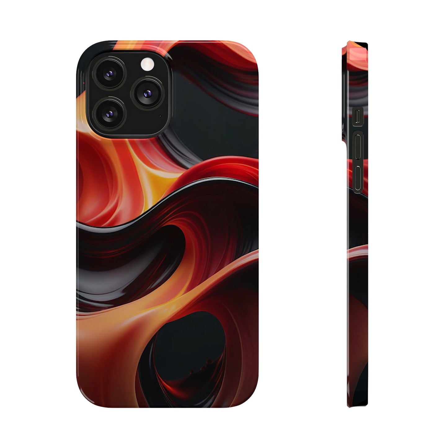 Red Waves Slim Phone Case - Colorwink