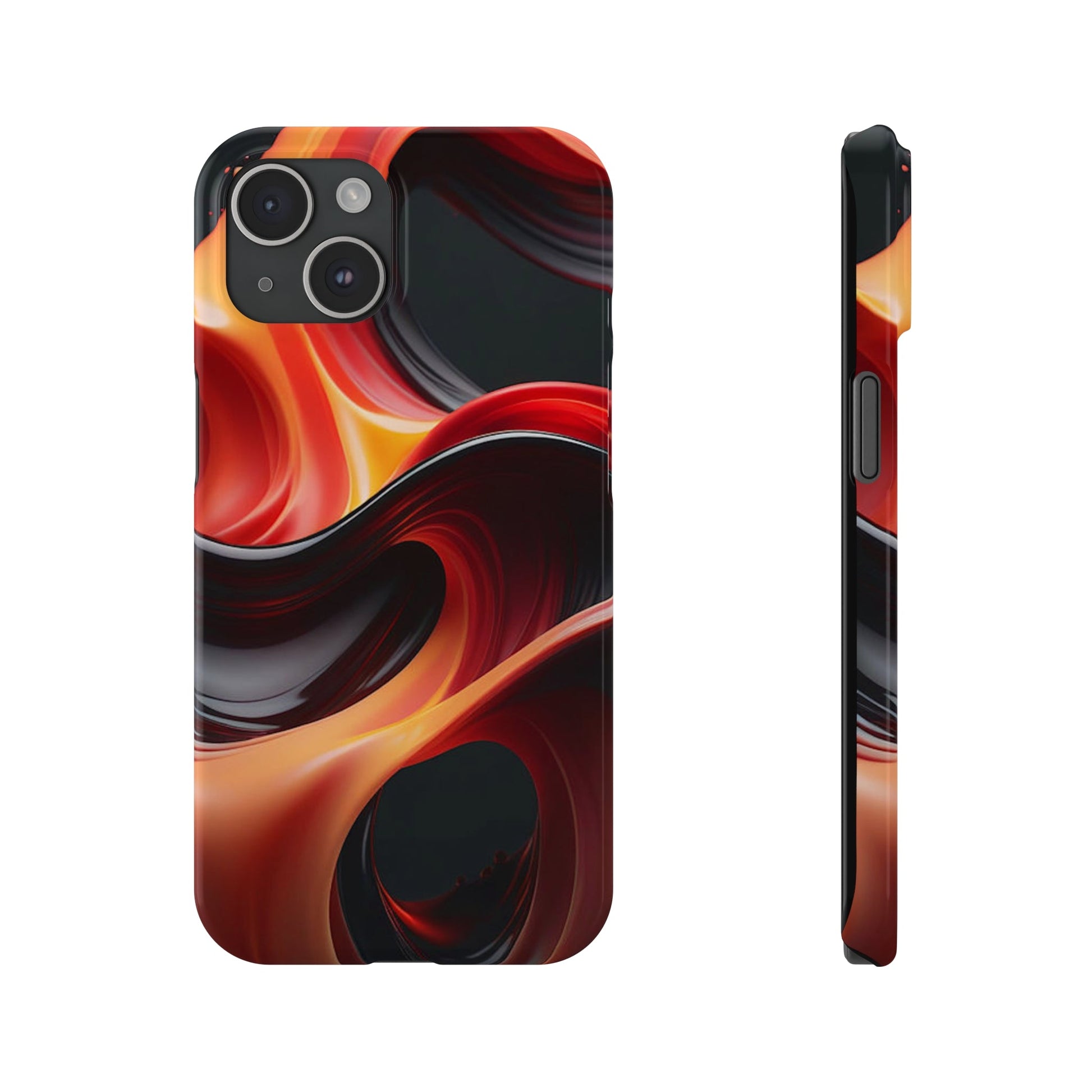 Red Waves Slim Phone Case - Colorwink