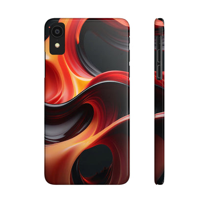 Red Waves Slim Phone Case - Colorwink