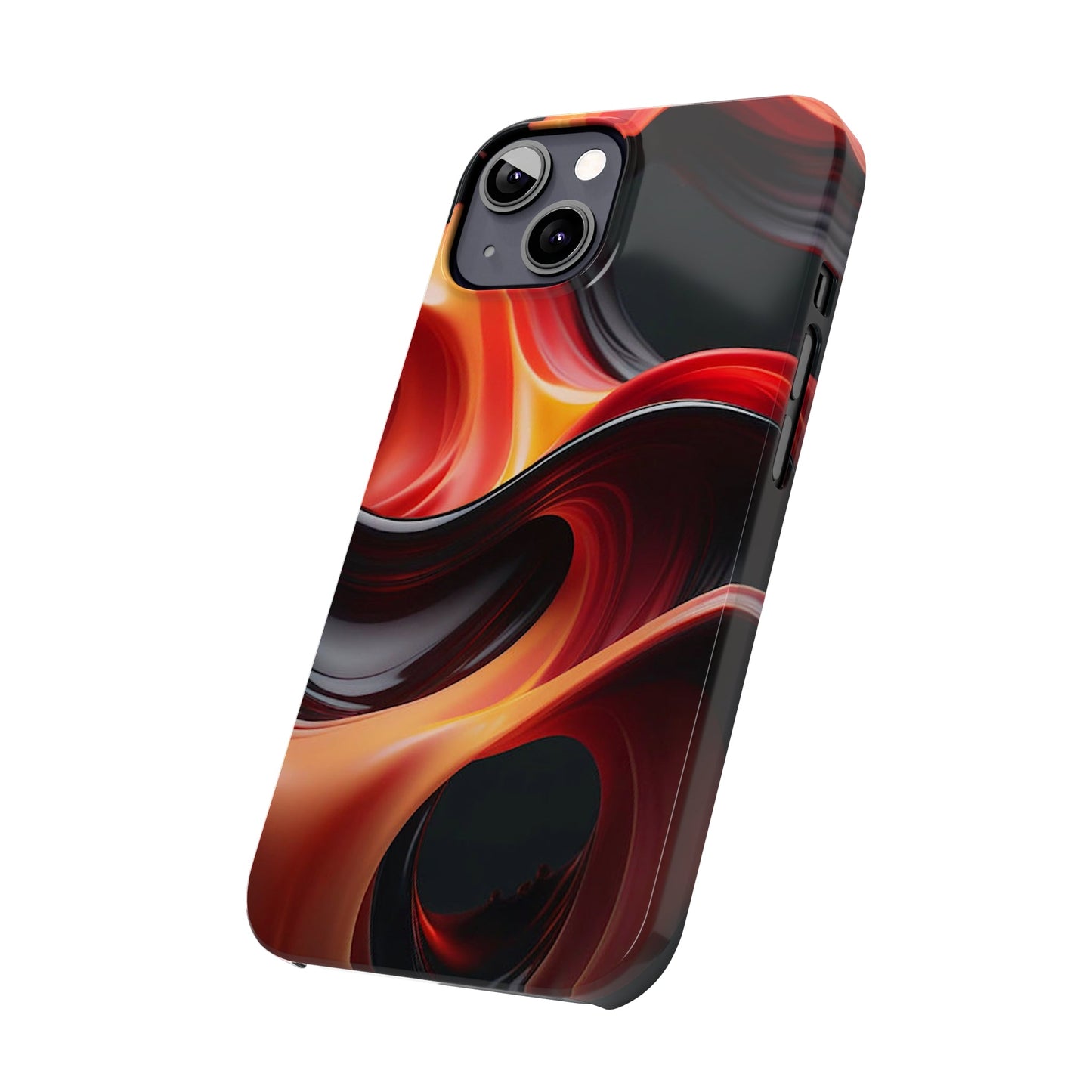 Red Waves Slim Phone Case - Colorwink