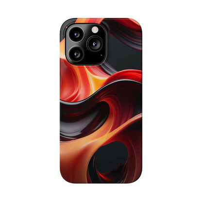 Red Waves Slim Phone Case - Colorwink