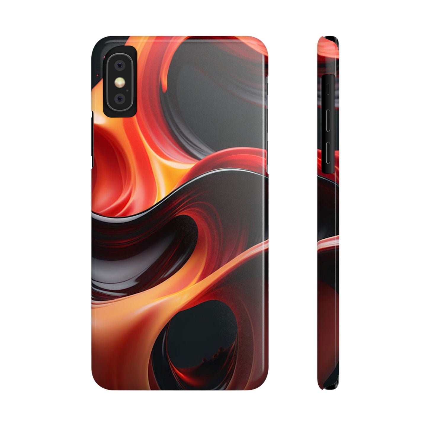 Red Waves Slim Phone Case - Colorwink