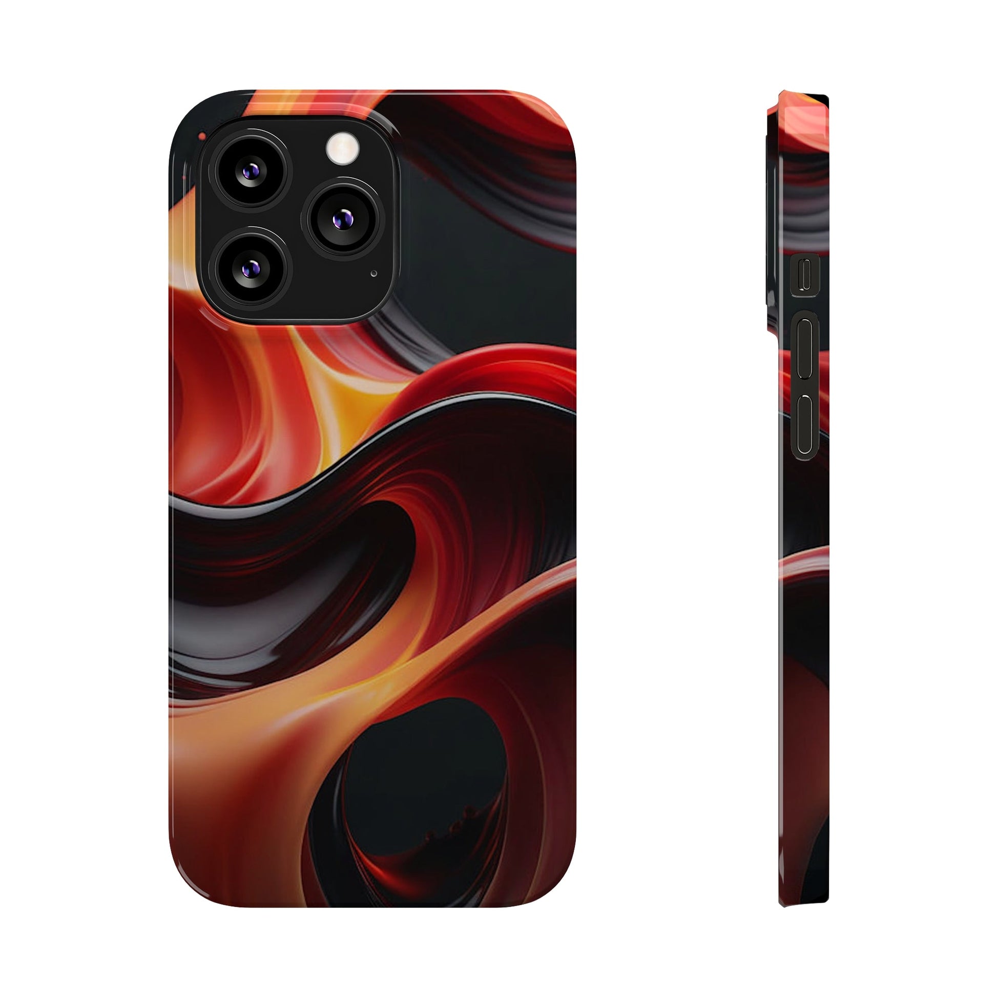 Red Waves Slim Phone Case - Colorwink