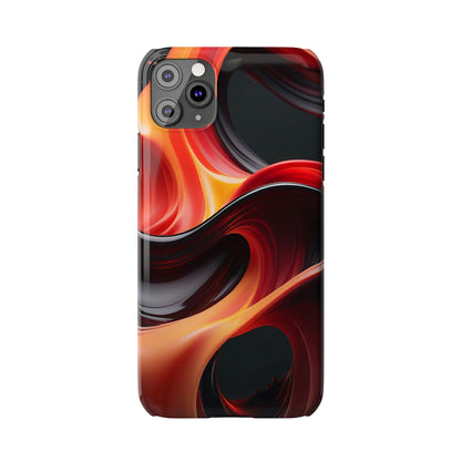 Red Waves Slim Phone Case - Colorwink