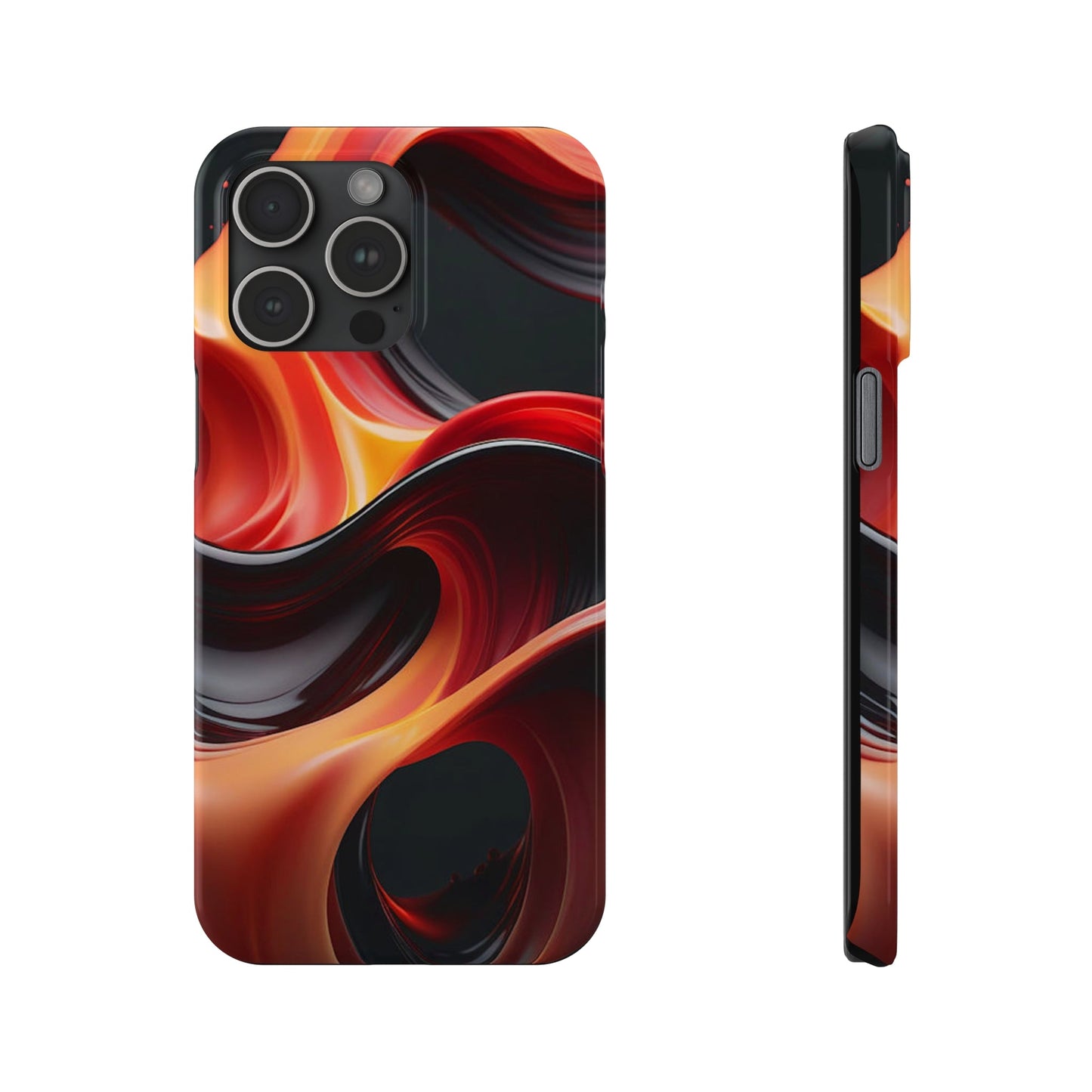 Red Waves Slim Phone Case - Colorwink