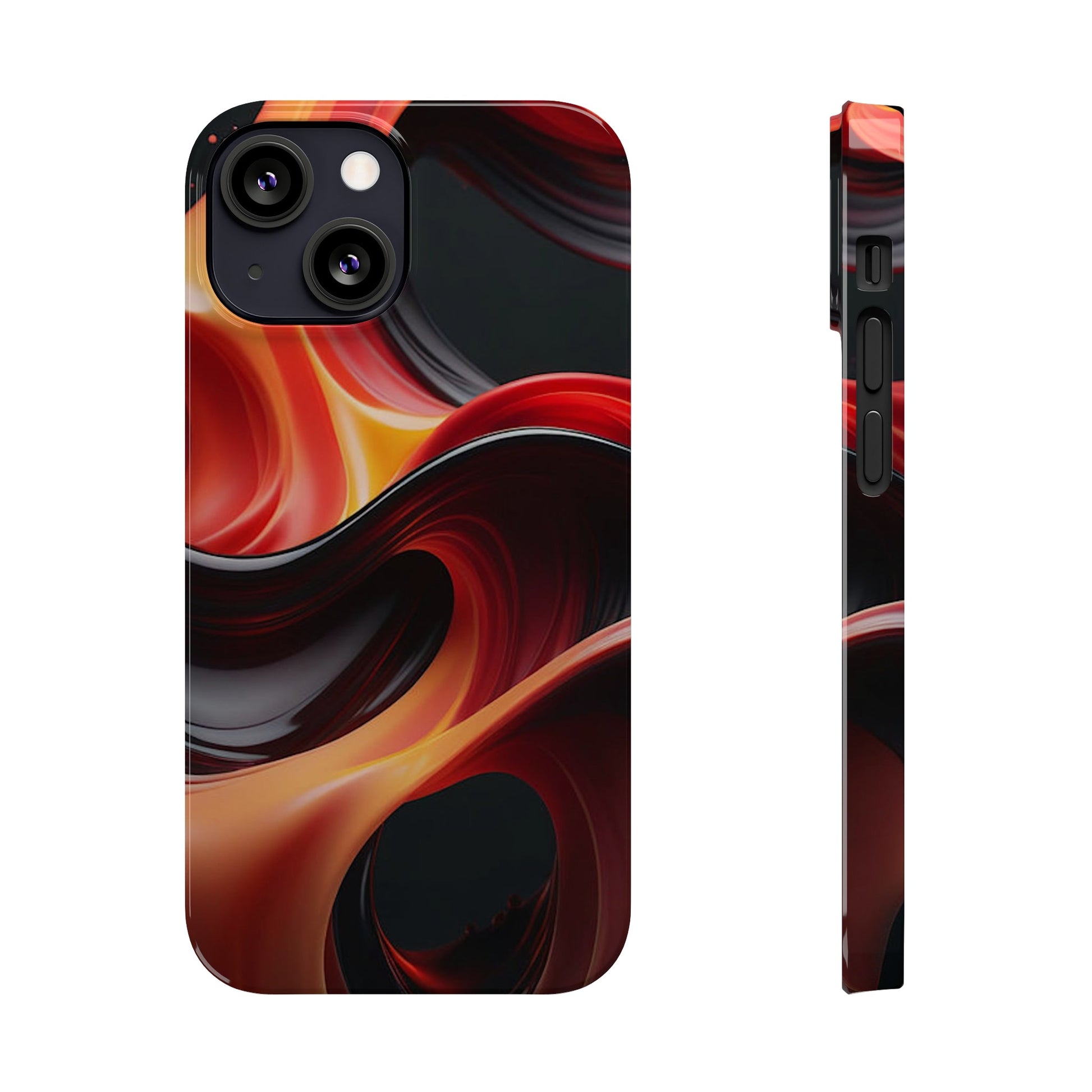 Red Waves Slim Phone Case - Colorwink