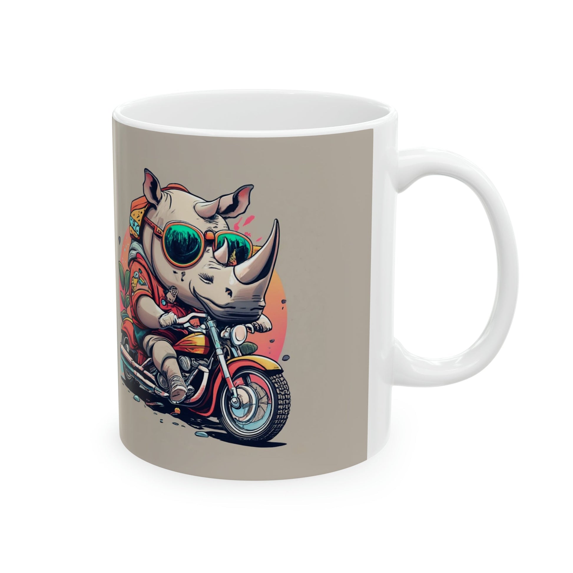 Rider Rhino Ceramic Mug - Colorwink