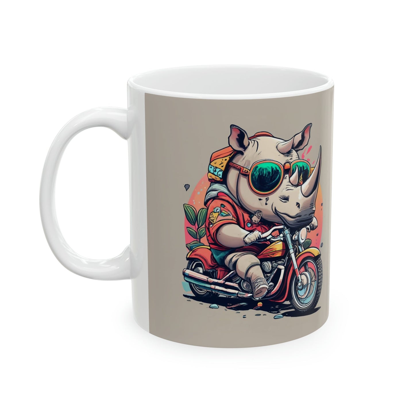 Rider Rhino Ceramic Mug - Colorwink