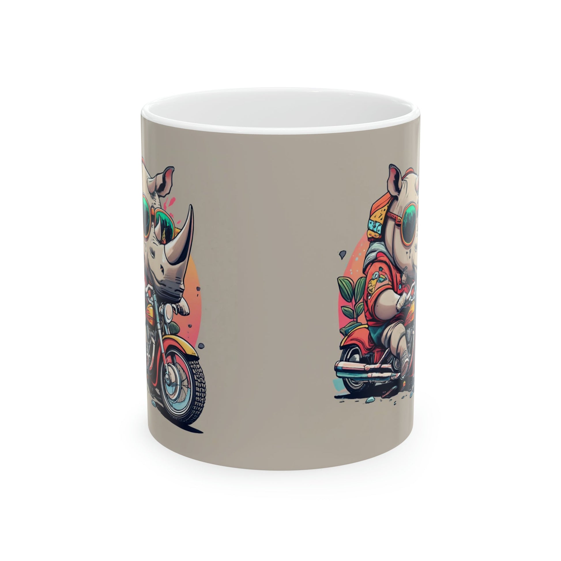 Rider Rhino Ceramic Mug - Colorwink