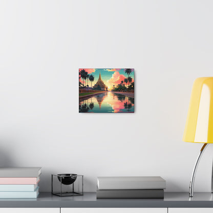 Riverside Temple Art Canvas - Colorwink