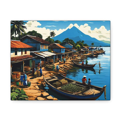 Rural Trading Village Art Canvas - Colorwink