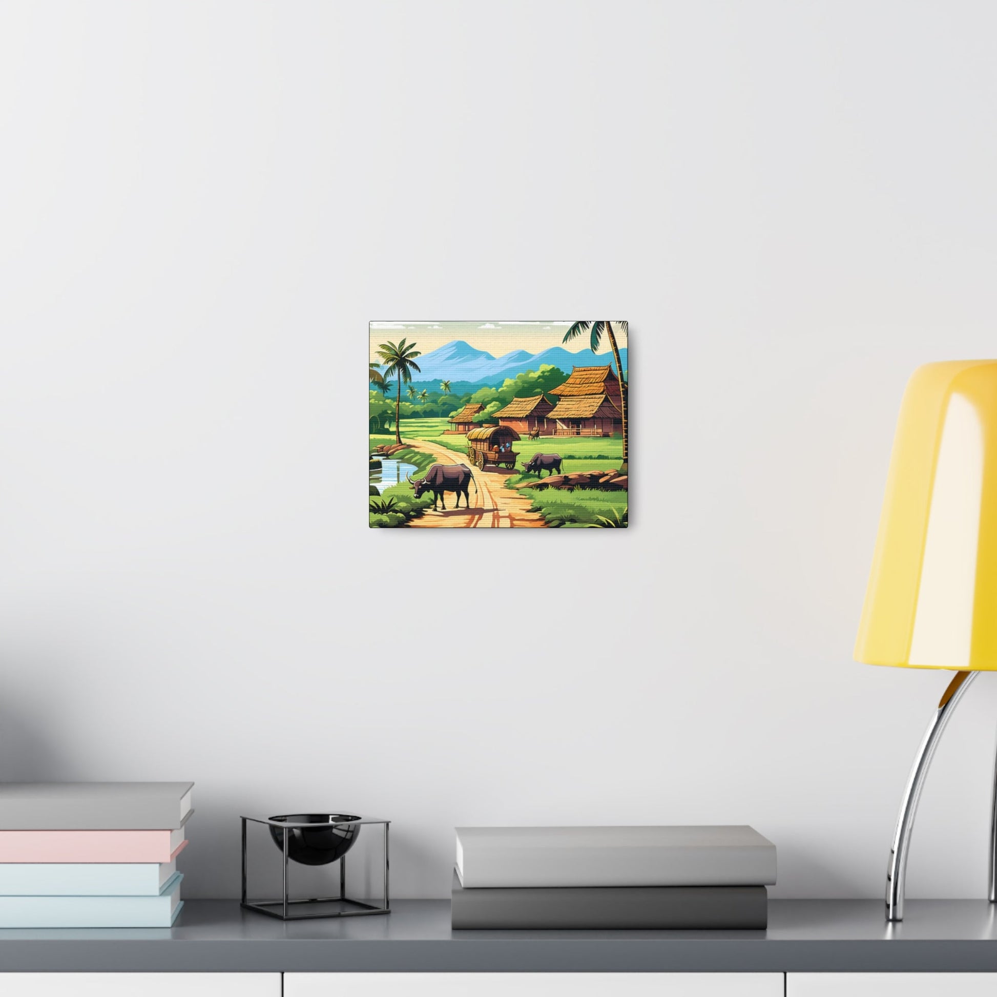 Rural Village Landscape Art Canvas - Colorwink