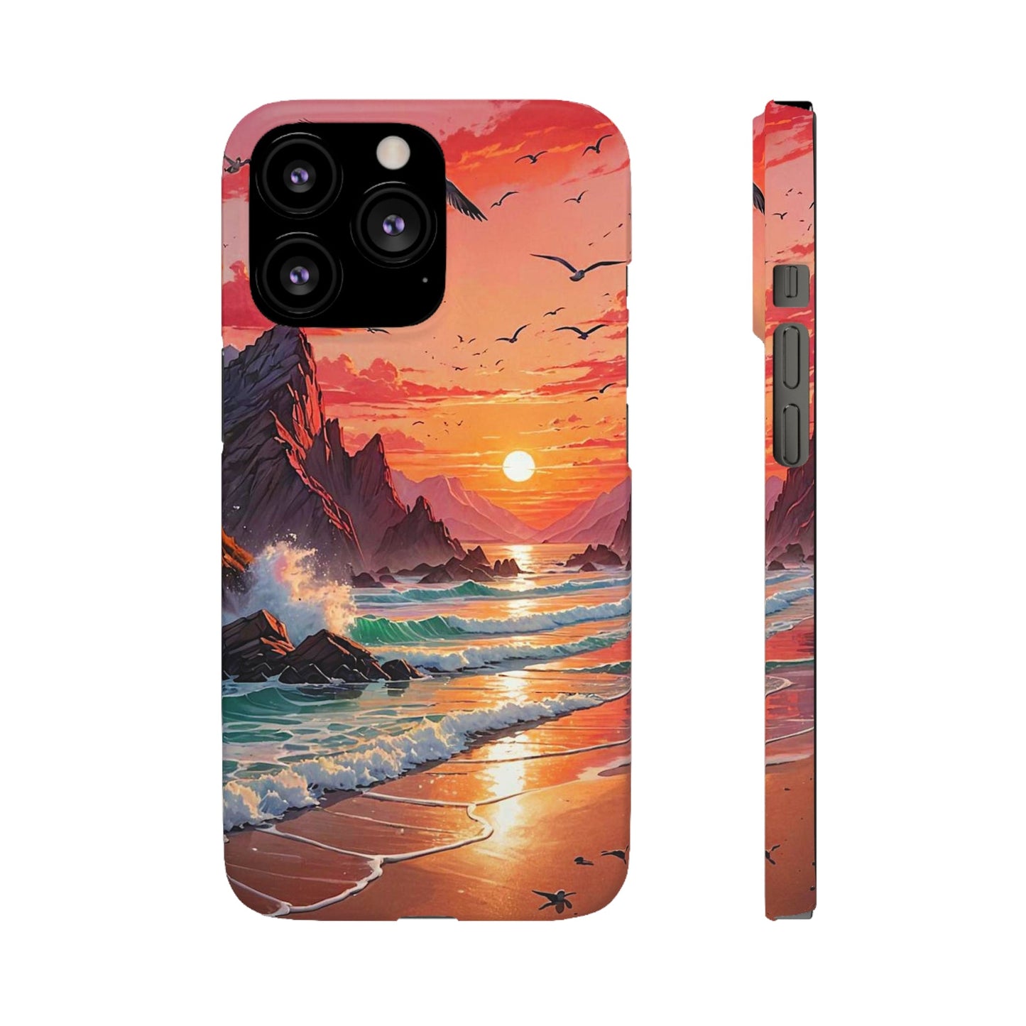 Seagull Sunset Art Snap Case - Colorwink