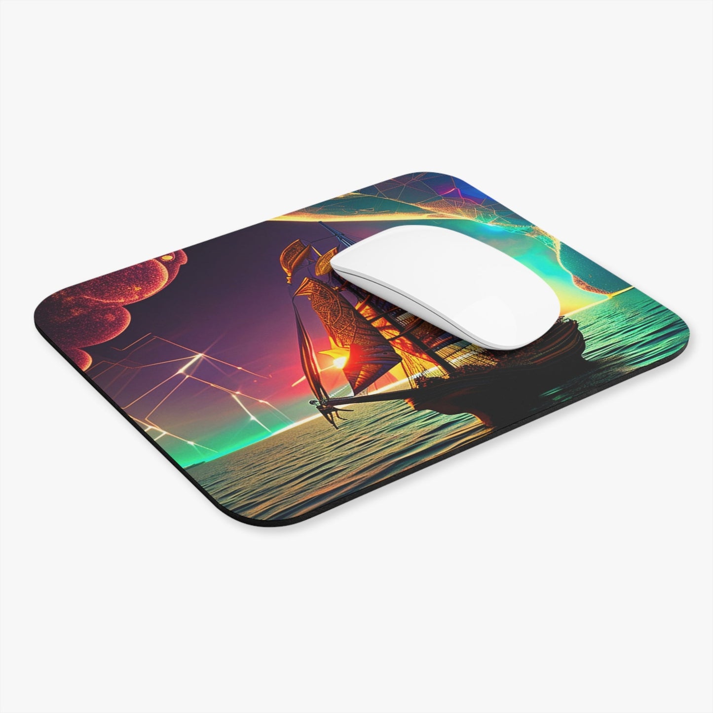 Ship in the Cosmic Sea Mouse Pad - Colorwink