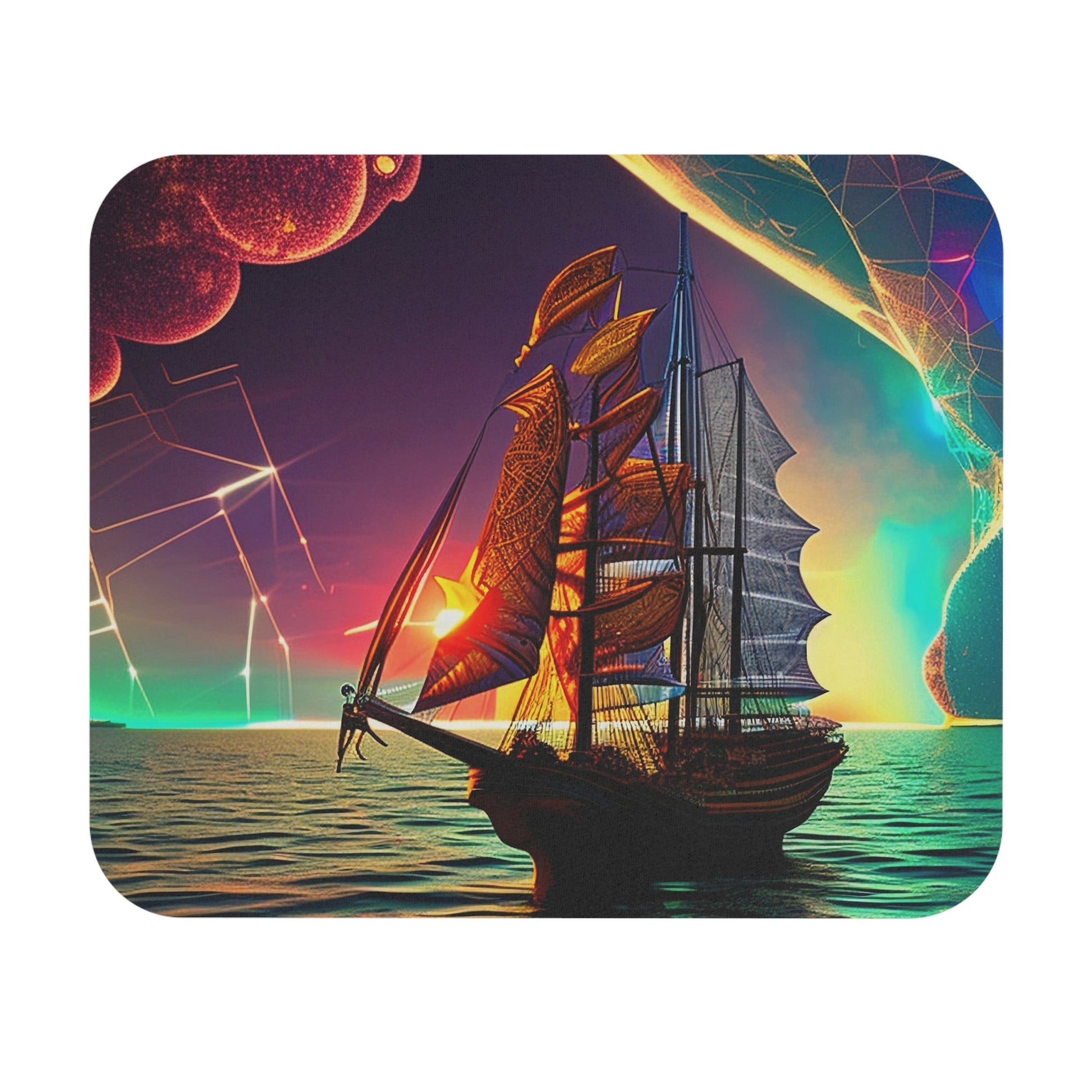 Ship in the Cosmic Sea Mouse Pad - Colorwink