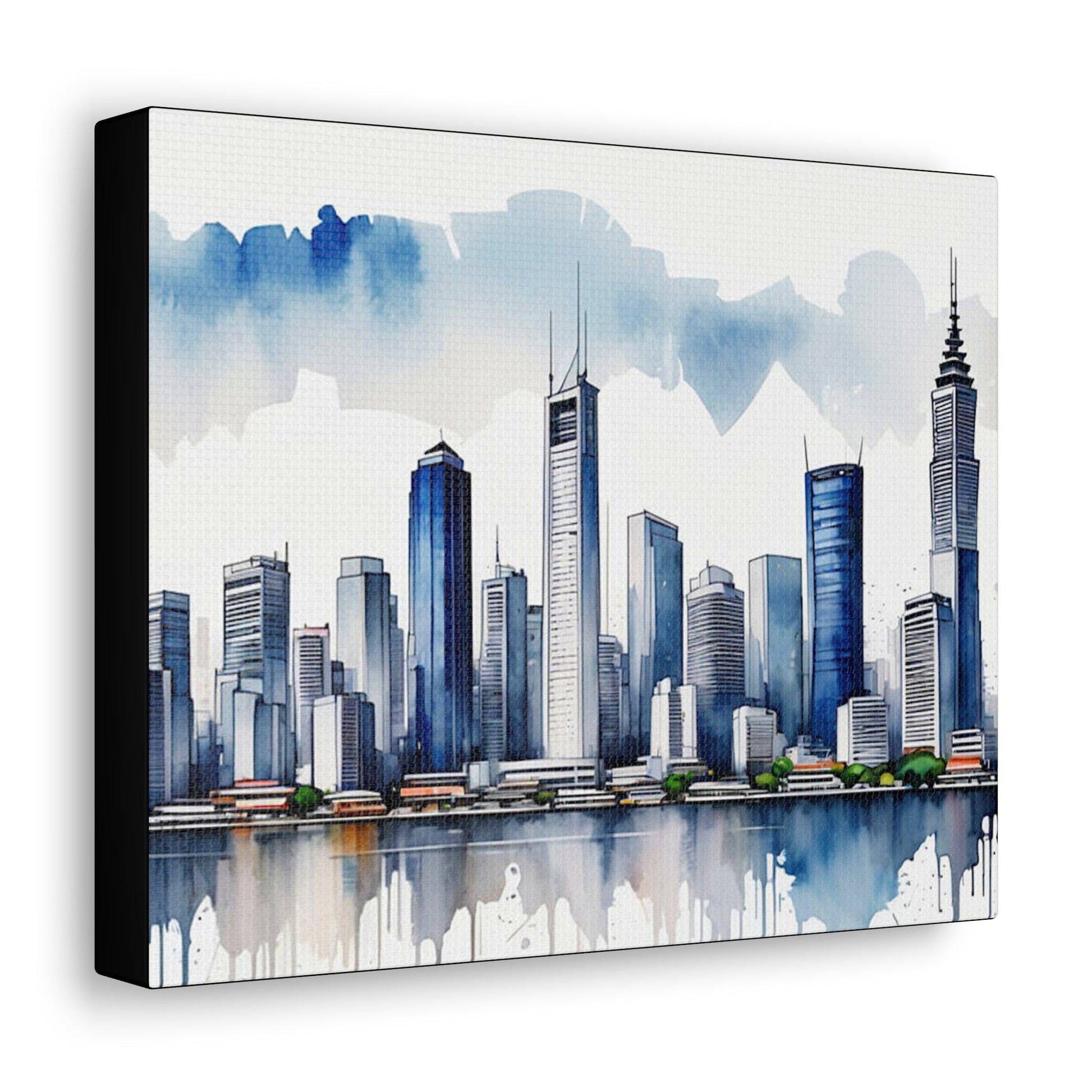 Skyscraper Skyline Art Canvas - Colorwink