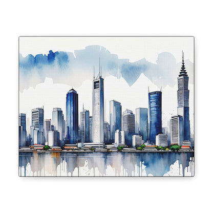 Skyscraper Skyline Art Canvas - Colorwink